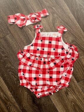 Cat & Jack Gingham One-Piece with Headband